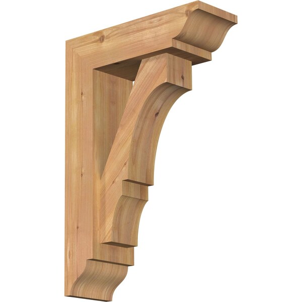 Ekena Millwork Balboa Traditional Smooth Bracket w/ Offset Brace, Western Red Cedar, 5 1/2"W x 16"D x 24"H BKT0604X16X24BOA01SWR - main